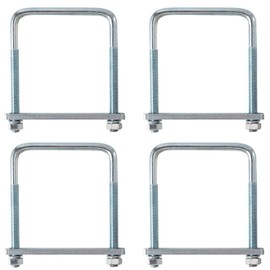 Paquete de 4 tornillos cuadrados en U para remolque, se adapta a resortes de hoja de 6 pulgadas de ancho, juego de abrazadera de acero galvanizado, ajuste seguro para camiones, barcos y remolques