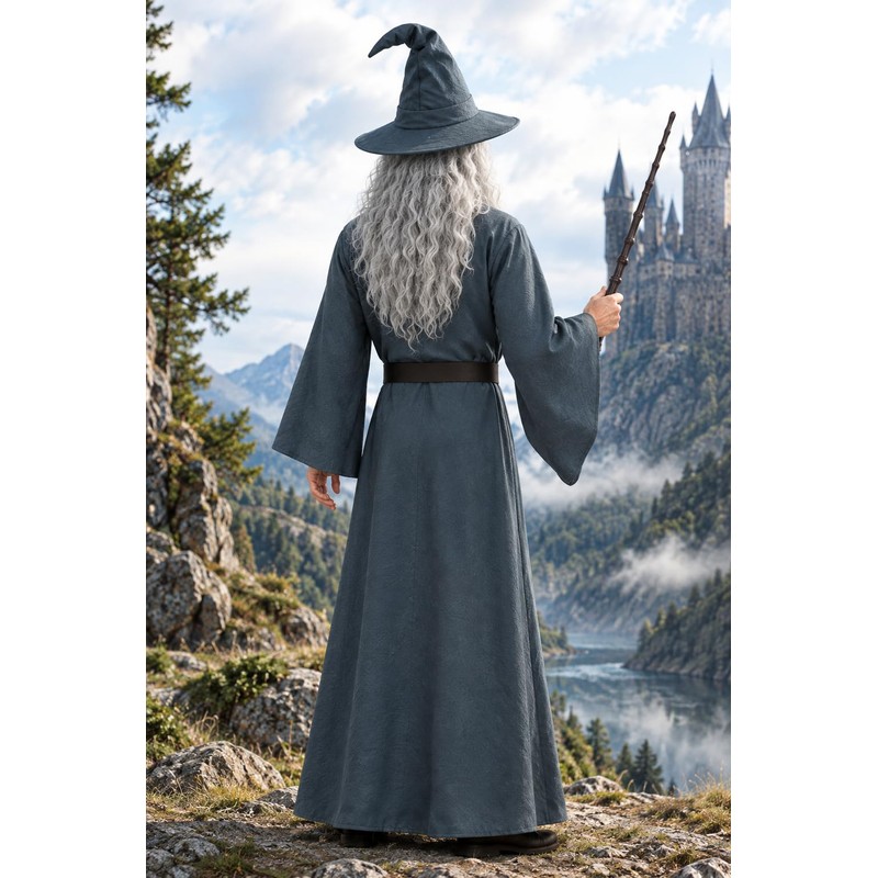 EDAUWAE Wizard Costume with Wigs Beards Pagan Tunic Costume Wizard