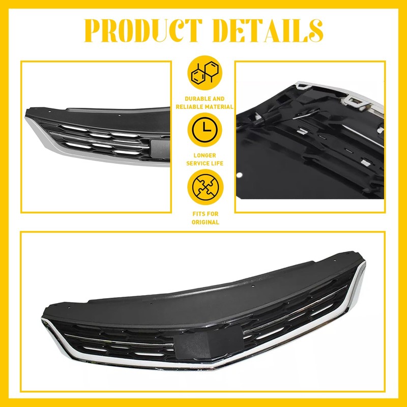 JHRISE Front Bumper Upper and Lower Honeycomb Mesh Grille For