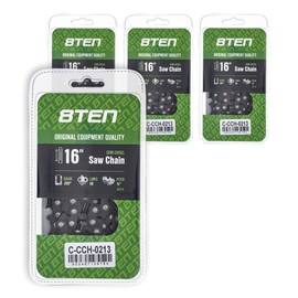 8TEN Semi Chisel Chainsaw Chain 16 Inch .050 3/8 60DL For Husqvarna 455 Rancher 372XP Stihl MS170 MS260 Poulan (4 Pack)