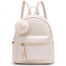 IHAYNER Mini Backpack Purse for Girls Teens Women Purses PU Leather Pom Backpack Shoulder Bag with Charm Tassel