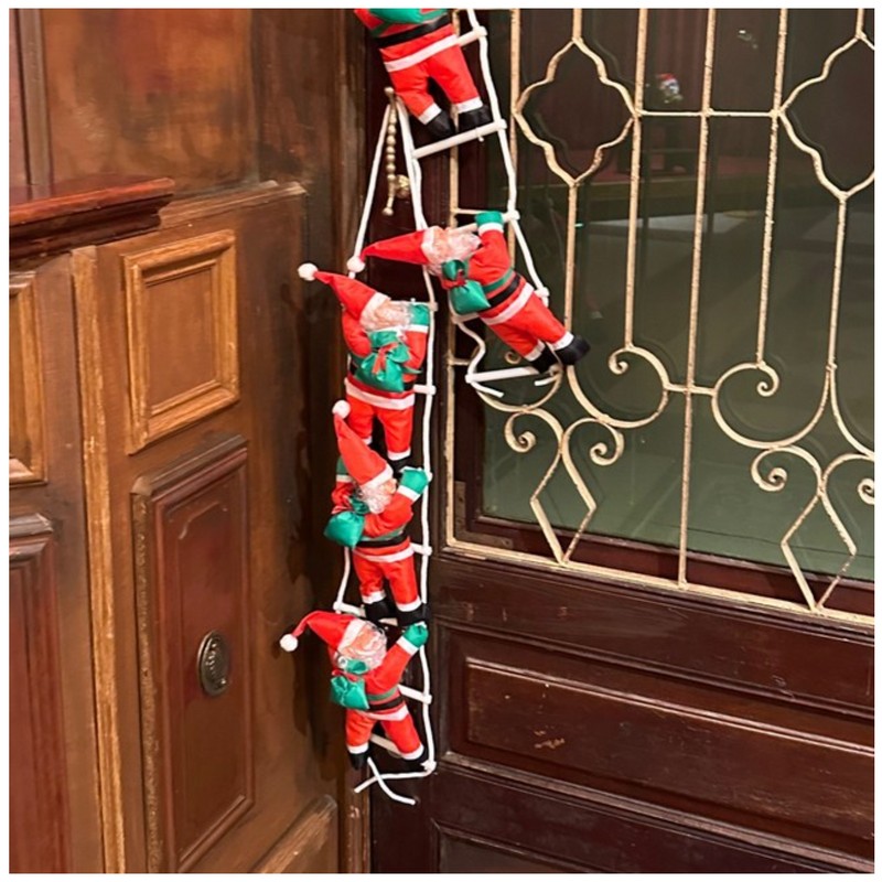 BECOND Climbing Ladder Santa Claus Doll Christmas Prop Wall Tree