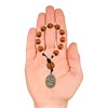 One Decade Wood Rosary with Saint Sebastian Medal Bag Clip