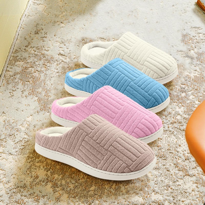 HIEYMSER Comfortable non-slip slippers made of memory cotton for women,