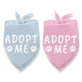 Adopt Me Bandanas for Dogs 2 Pack, Adopt Me Dog Bandanas for Dog Adoption Day Adopted Pet Scarf for Small Medium Cats Dogs