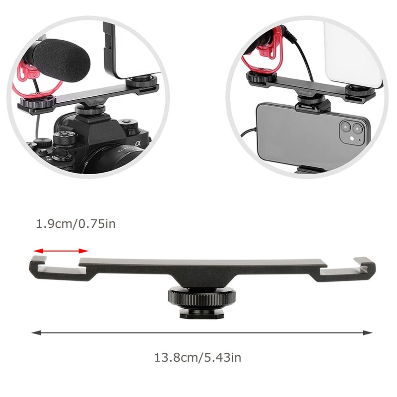 Hezhou Hot Shoe Adapter Dual Camera Double Bracket for Cold