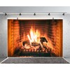LFEEY 5x3ft Burning Firewoods Photo Backdrop Large Fireplace Flaming Woods