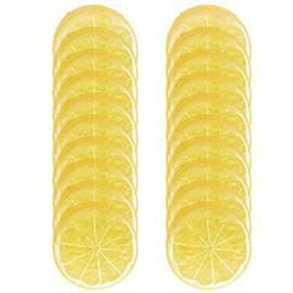 20pcs Fake Fruit Home House Kitchen Party Decoration Faux Fruit Props(Simulation Yellow Lemon Slices)
