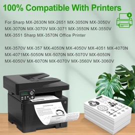 SINOPRINT Compatible MX-61NT 61NTBA Toner Cartridge Replacement Black for Sharp MX-2651 MX-3051 MX-3071 MX-3551 MX-3571 MX-4051 MX-4071 Printer (2-Pack Black)