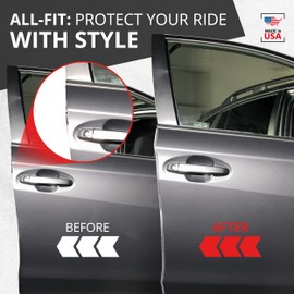 All-Fit Automotive Car Door Edge Protector – Universal DIY Edge Trim to Prevent Scratches & Dings – Flexible Adhesive Molding Trim for Cars, Trucks & SUVs (10 Ft - Chrome)