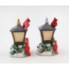 Fine Ceramic Christmas Red Cardinal & Lamp Post Salt 7