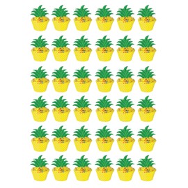 Beistle 36 Piece Pineapple Cupcake Wrappers, 8", Yellow/Green