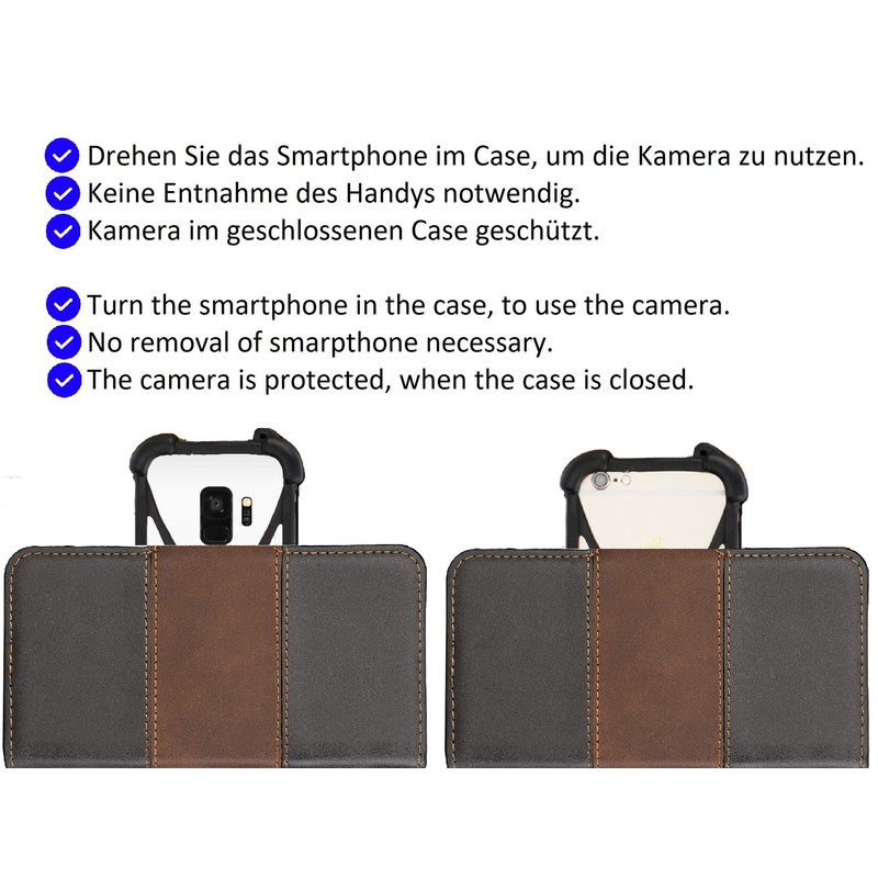 K-S-Trade Qualitativ & Innovativ Handyhülle Schutzhülle Hülle Bookstyle Wallet-Case Für