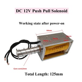 DC 12V Push Pull Solenoid 35mm Long Stroke Small Electromagnetic Electric Magnet For Automobiles,Project and DIY