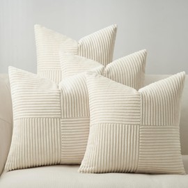 Topfinel Boho Cushion Beige 40 x 40 cm Cushion Cover Set of 4 Sofa Cushions Windmill Shape Cord Cushion Covers Decorative Cushion Covers for Bed Living Room Decorative Cushion Cover Children's Room