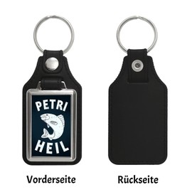 Petri Heil Fish Keyring with Faux Leather Pendant for Fishermen and Fishermen Pendant for Key Ring with Fish Motif as a Gift for Fishermen who can use some luck when fishing, artificial leather