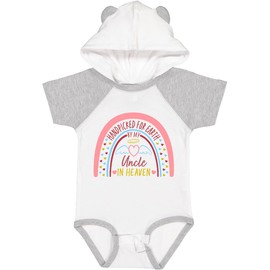 inktastic Handpicked for Earth By My Uncle in Heaven Rainbow Baby Bodysuit Newborn White & Heather W/Ears 42778