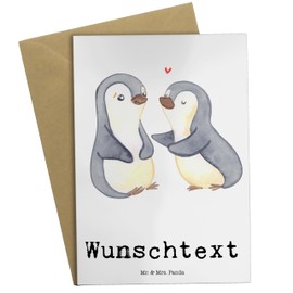 Mr. & Mrs. Panda Personalisierte Grußkarte Pinguine trösten - Personalisierte Geschenke, Freundin, Hochzeitstag, Personalisierte Geburtstagskarte,