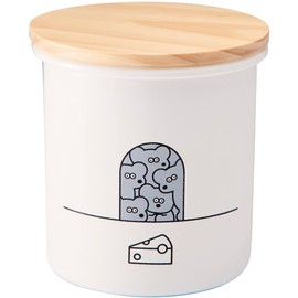 Enameled Enameled Canister, White, Size: Approx. 4.2 inches (10.8 cm), D4.2 inches (10.8 cm), H4.3 inches (11.1 cm), AMJ-2313