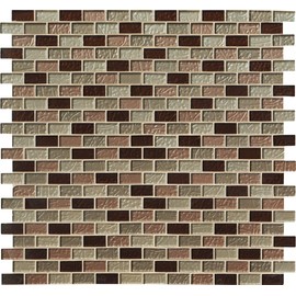 MSI Ayres Blend Glass Mosaic Tile, Modern Rectangular Subway Pattern, Brown, 12 in. x 12 in., 10 sq. ft, 10 Pieces per case
