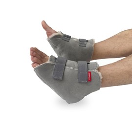 Vogana Sheepskin Heel Protection Pads for Bedsores Pressure Sores Rehabilitation Ulcer Prevention Widened Adjustable Easy to Fix Unisex Grey 1 Pair