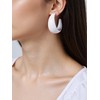 White Earrings for Women Trendy Hoop Earrings 80s 90s Earring