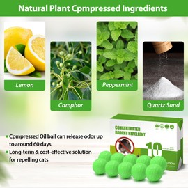 Homsor Rodent Repellent Balls,10Pcs Mouse Repellent Balls Peppermint Oil for Mice Squirrel Mole Pests, Natural Pest Control Pouches for Indoor Outdoor Kitchen Car Warehouse, Safe for Pets & Family