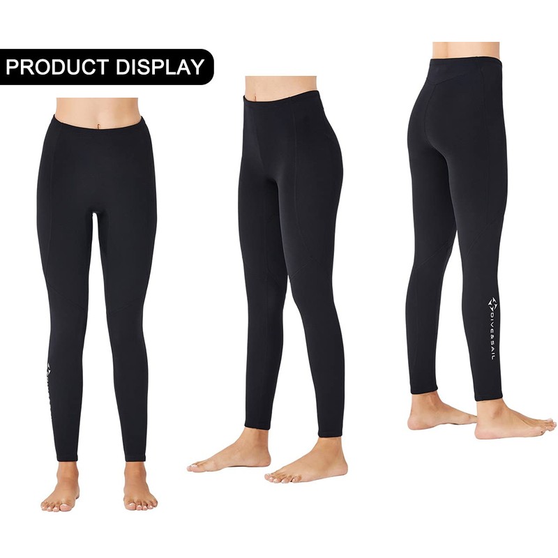D244002F-BK-L Women's Wetsuit Long Pants, 0.08 inch (2 mm), Neoprene