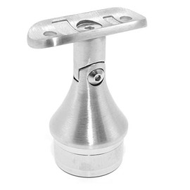 Cosch Edelstahl Adjustable pipe support with joint and support plate, stainless steel V2A (AISI 304), polished, K240, diameter 33.7 x 2.0 mm.