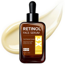 Retinol Serum for Face & Neck, Anti Aging B5 Resurfacing Face Serum with Niacinamide + Collagen + Hyaluronic Acid, Smooths Wrinkles & Fine Lines, Dark Spot Corrector, Brighten Dullness