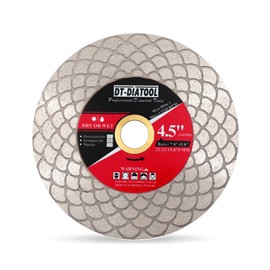 DT-DIATOOL Diamond Tile Blade 4-1/2 Inch - Diamond Double-Sided Cutting Disc for Porcelain Ceramic Marble Edge Grinding with Fan-Shaped Cutter Head