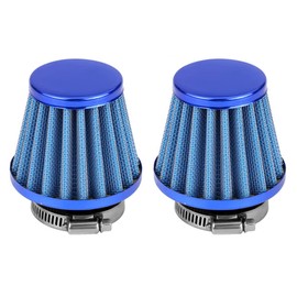 ETOPARS 2 x Blue Motorcycle Air Filter Universal Motorcycle Air Intake Filter Kit 34 mm 35 mm 36 mm Car Intake Air Filter Air Filter Induction Carburettor Offroad