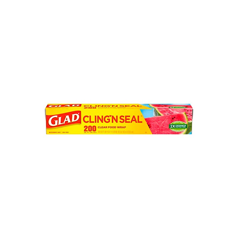 Glad Cling N Seal Plastic Food Wrap, 200 Square Foot