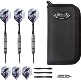 Viper Underground Raven Steel Tip Darts 25 Grams and Casemaster Select Pink Nylon Dart Case