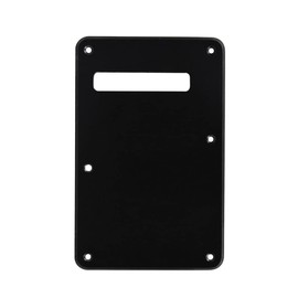 Guitar Anatomy Strat Stratocaster Electric Guitar Back Plate Trem Tremolo cover USA MEX FIT - Black Matt (SIngle Ply)