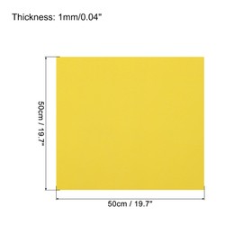 MECCANIXITY EVA Foam Sheets Yellow 19.7 Inch x 19.7 Inch 1mm Thick Crafts Foam Sheets for Costumes, Arts and Crafts Projects Pack of 5