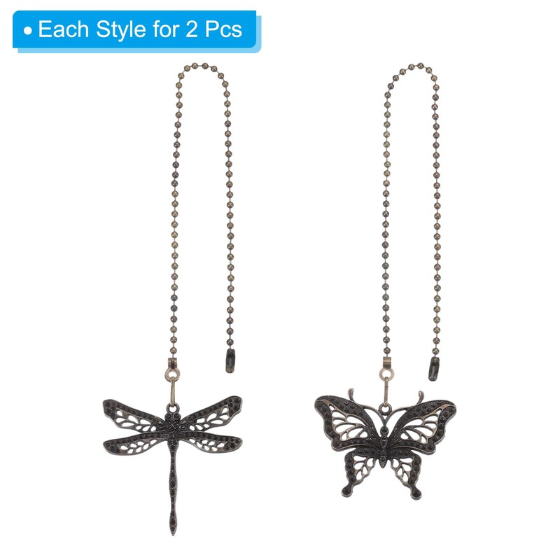 PATIKIL 30cm Ceiling Fan Pull Chain Set, 4Pcs Lighting Fan