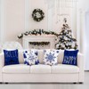 Artmag Blue Christmas Pillow Covers 16x16 Set of 4 Farmhouse