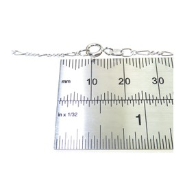 Figaro sterling silver chain bracelet .925 x 1 apx 7.1 inch - 18cm