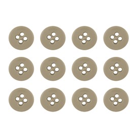 ButtonMode Suspender Brace Pant Buttons Set - 12 Khaki Beige Buttons, 17mm (5/8 Inch)