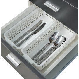 Fiaze 6-Pack Small Plastic Storage Baskets / Trays Organizer, White