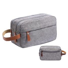Sahunfri Toiletry Bags, Wash Bag, Shower Bag, Mens Toiletry Bags, Ideal for Travel. Spacious Storage with Multiple Zippers, 300d Durable Fabric (Gray)