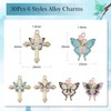 Stiesy 30pcs 6 Styles Enamel Butterfly Charms for DIY Crafts