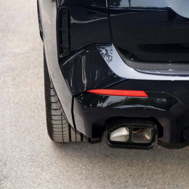 2pcs Gloss Black Car Tail Exhaust Pipe Cover Trim Stainless