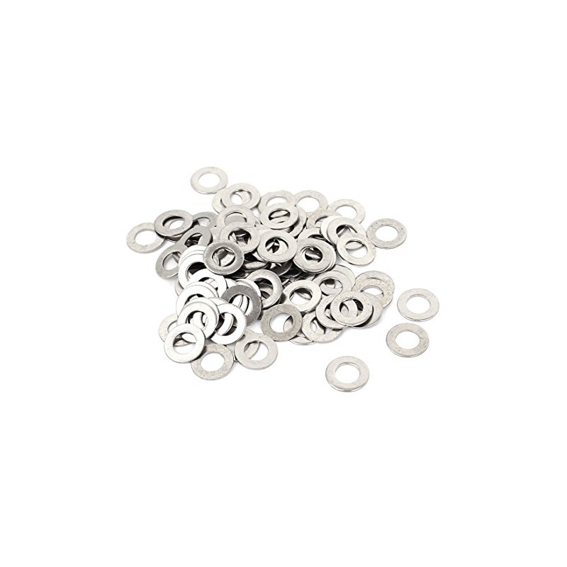 uxcell M5x10mmx0.5mm Stainless Steel Round Flat Washer for Bolt Screw