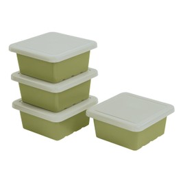 ECR4Kids Square Bin with Lid, Storage Containers, Fern Green, 4-Pack