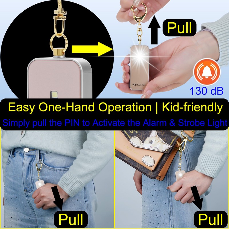 Ultrathin Personal Alarm Rainproof Ultra-Lightweight (0.8 oz) Bulky-Free Keychain Siren