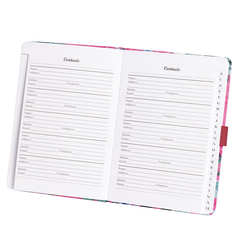 Pink Flower A to Z Telephone Address Book A-Z Index