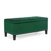 Adeco Rectangular Storage Ottoman, Velvet Tufted End of Bed Bench