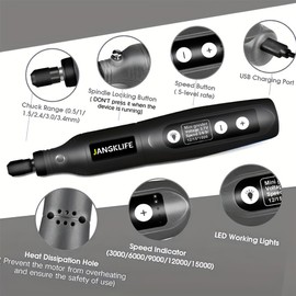 Mini Cordless Rotary Tool Kit, 5-Speed Adjustable USB Rechargeable with 67 Attachments – for Sanding, Polishing, Drilling, Engraving– Compact & Lightweight for DIY Crafts, Home Repair, Jewelry Making